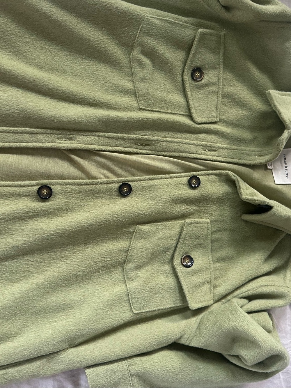 Thread & Supply Light Green Button-Up Jacket - Picture 2 of 6